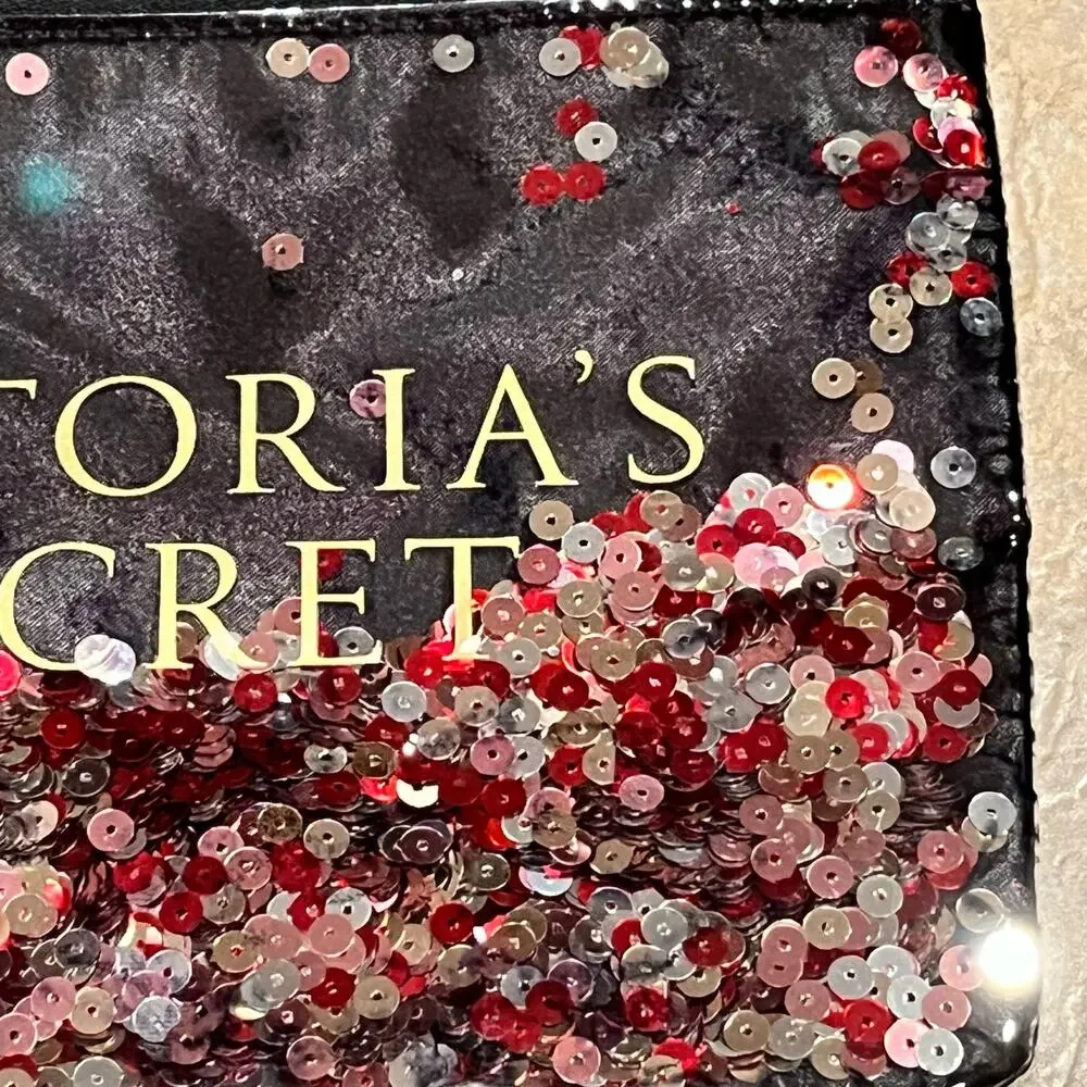 NWOT: Victoria’s Secret Sequin Wristlet Clutch Purse Travel Make Up Bag 6x9 (T)‎ - Picture 5 of 5